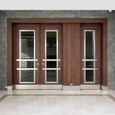 Ceviz kaplamalı Apartman giriş kapısı D-523