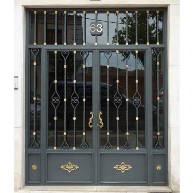 wrought iron building door